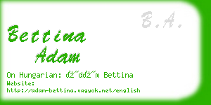 bettina adam business card